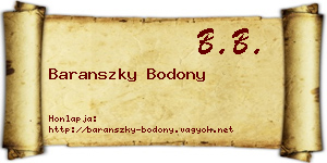 Baranszky Bodony névjegykártya